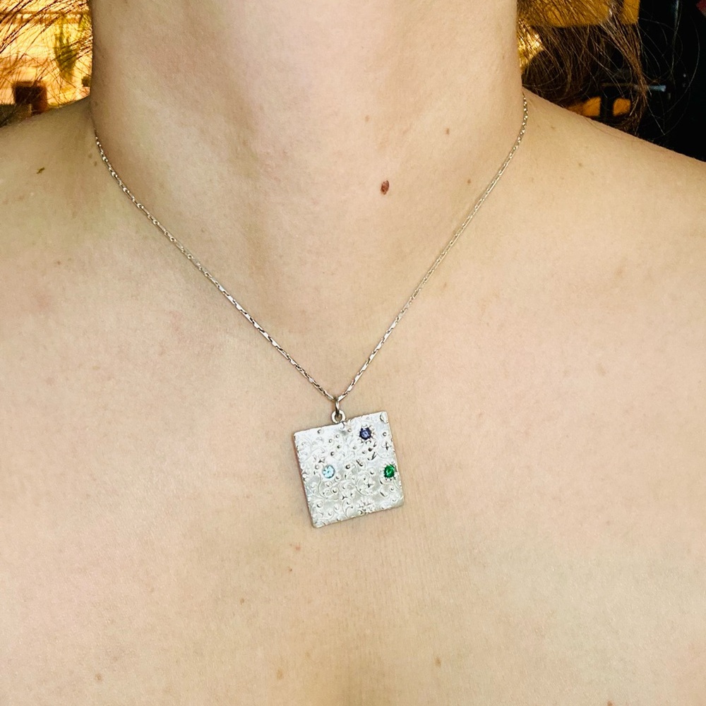 Sterling Silver Gemstone Pendant Necklace